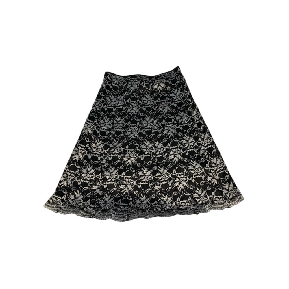Elementz Black Lace Overlay Skirt Satin Waist Y2K Whimsigoth Goth M NWT